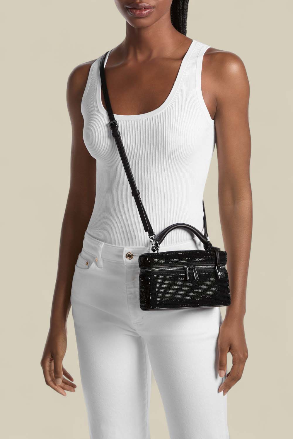 תמונת כל הלוק של תיק קרוס קריסטלים אקסטרה סמול